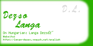 dezso langa business card